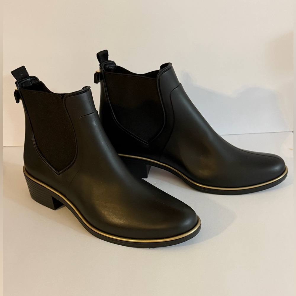 Kate Spade New York Solstice Black Ankle Rain Boots NEW Size 9